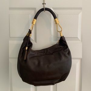 Michael Kors Hobo Skorpios Leather Brown Shoulder Bag